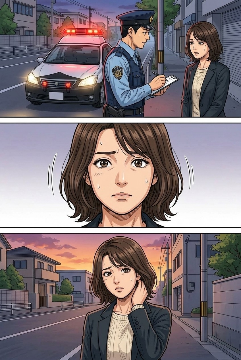 交通事故に遭ったら漫画 2ページ目:事故直後、警察の聞き取りに対応